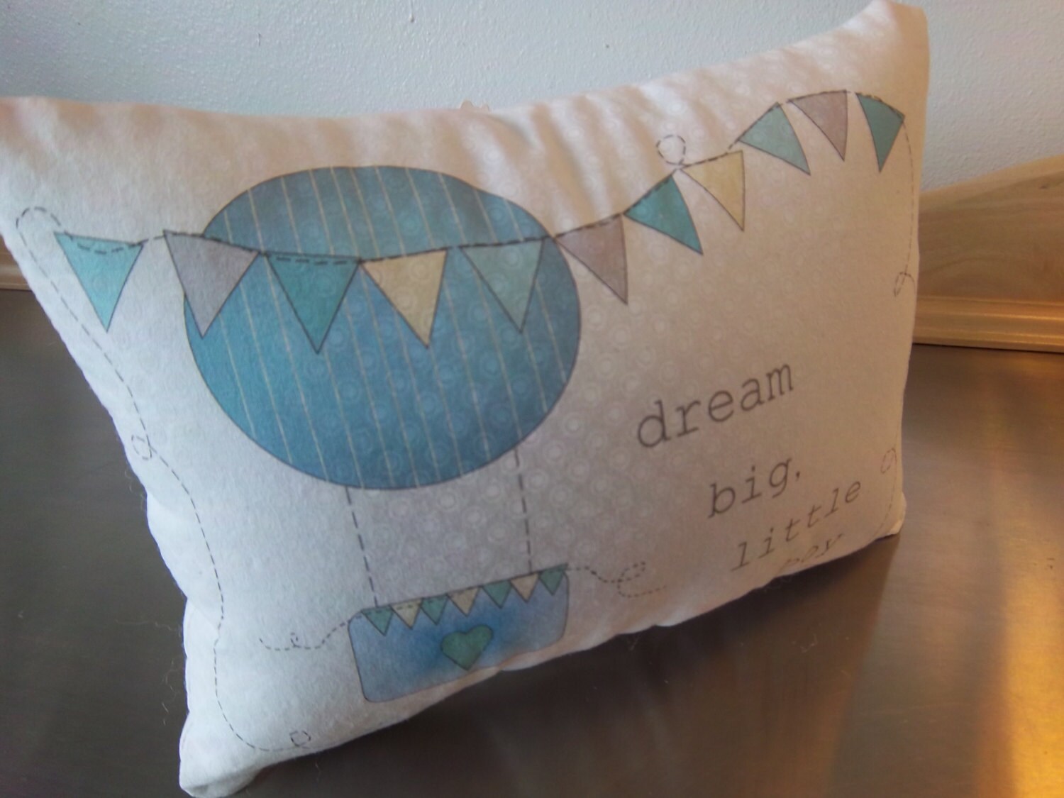 Baby boy gift nursery pillows hot air balloon throw pillow