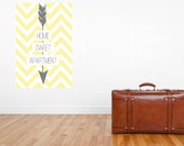 Home Sweet Apartment Print Gallery Wrapped Canvas 16 x 20 Inches With Wood Frame on Back for Easy Hanging