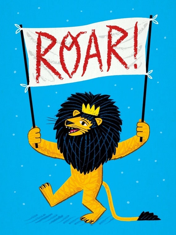 ROAR! - Lion - Childrens Art - Nursery Decor - Nursery Art - Limited Edition Wall Art Poster Print - iOTA iLLUSTRATiON