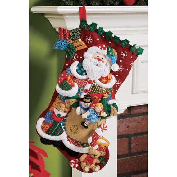 Vintage Felt Christmas Stocking Kits 