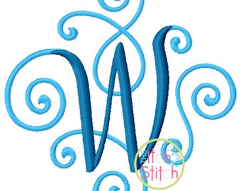 Elegant Scroll Two Color Embroidery Font 2.0", 3.0.", 4.0" & 5.0" Letters in four sizes, INSTANT DOWNLOAD now available