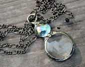 Iridescent Blue Psychedelic Kaleidoscope Necklace with Long Gunmetal Chain, Psychedelic Prism, Gypsy Jewelry, Stained Glass Jewelry (2287k) Iridescent Blue Psychedelic Kaleidoscope Necklace with Long Gunmetal Chain, Psychedelic Prism, Gypsy Jewelry, Stained Glass Jewelry (2287k)
