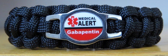 Gabapentin Medical Alert Bracelet, Paracord Bracelet, Medical Bracelet ...