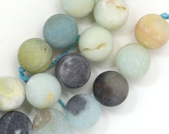 Flower Amazonite Beads - Matte Finish - 8mm Round