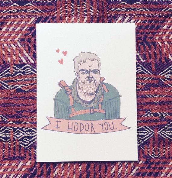 Game of Thrones Un-Valentine - Hodor - 5x7 Greeting Card - Blank Inside with Envelope