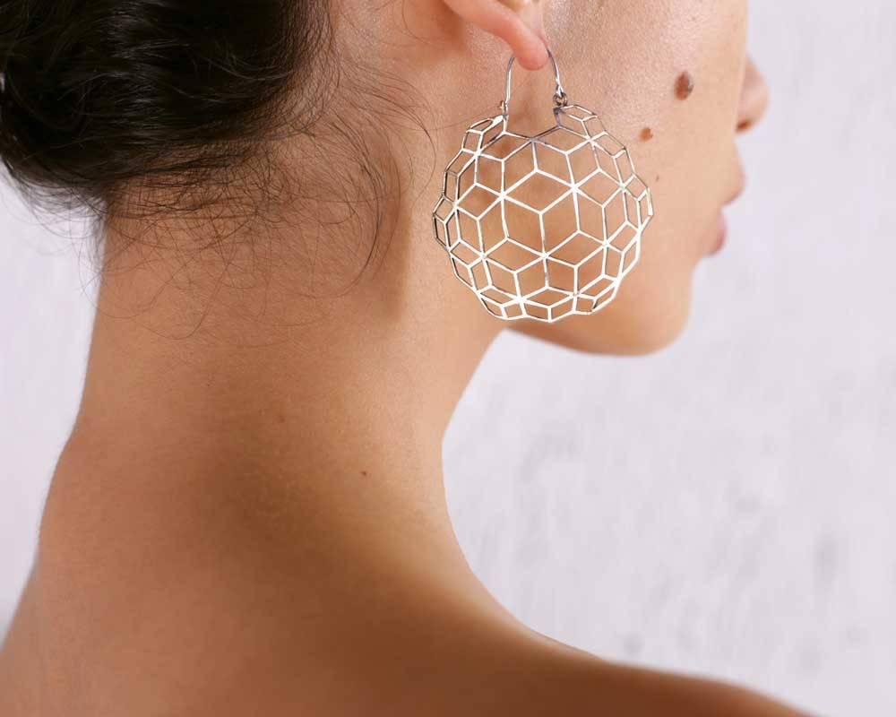 Geometric Earrings Optical Illusion Boho by eleven44jewelry