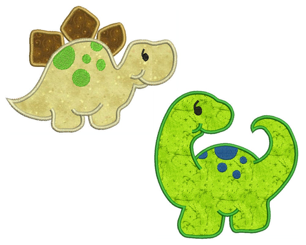 DINOSAURS 1 Machine Applique Embroidery 2 Patterns in 2