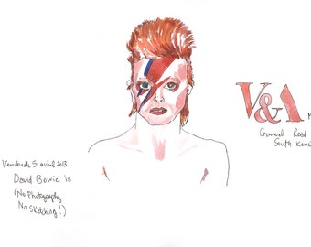 David Bowie Watercolor David Bowie portrait print /rock singer/SINGER PORTRAIT