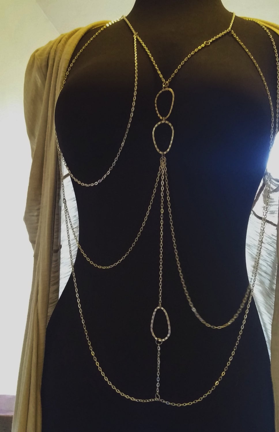 Holiday Sales Burlesque jewelry Silver Body Chain Necklace