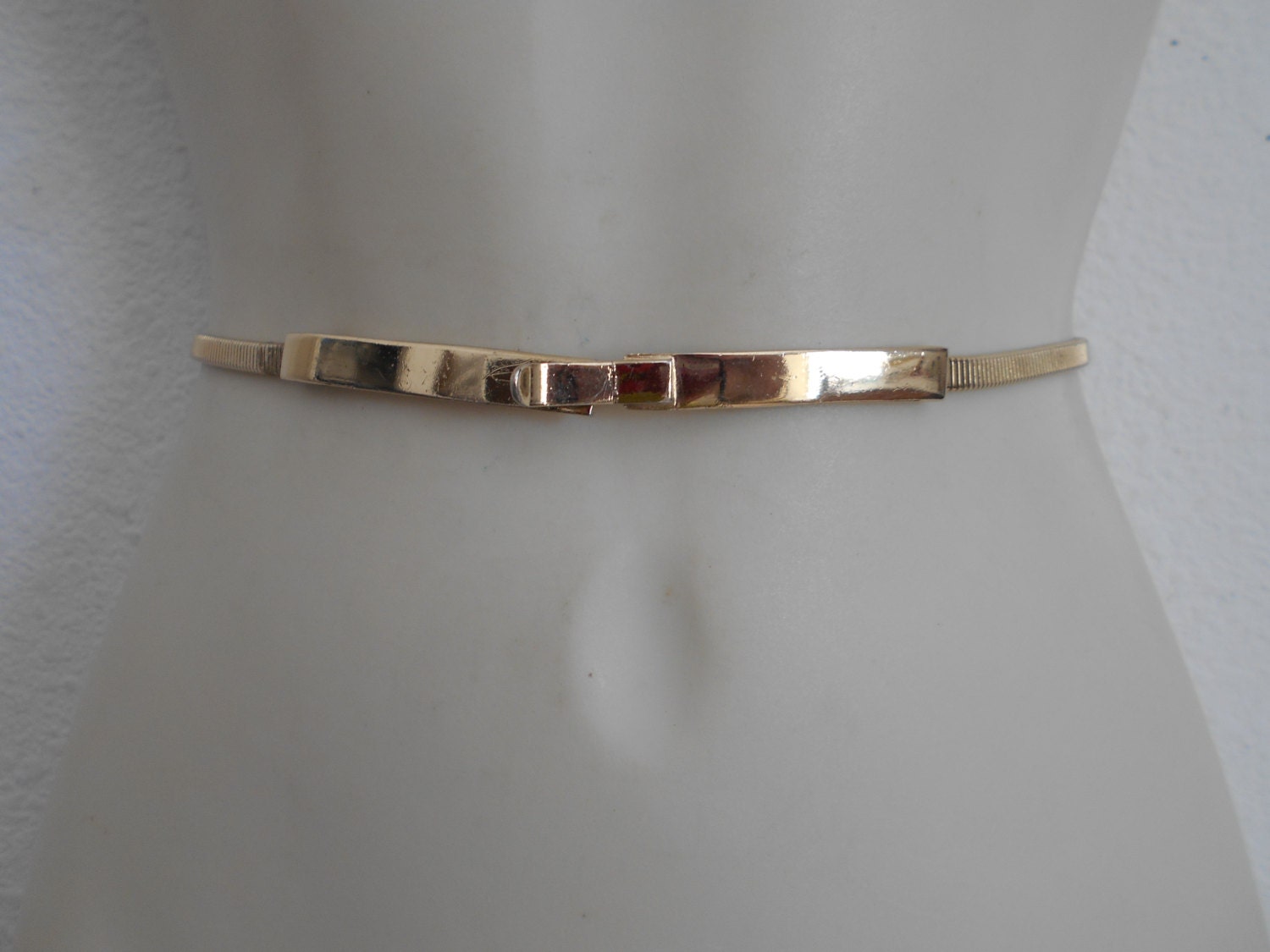 Vintage gold metal belt metal stretch belt shiny gold belt