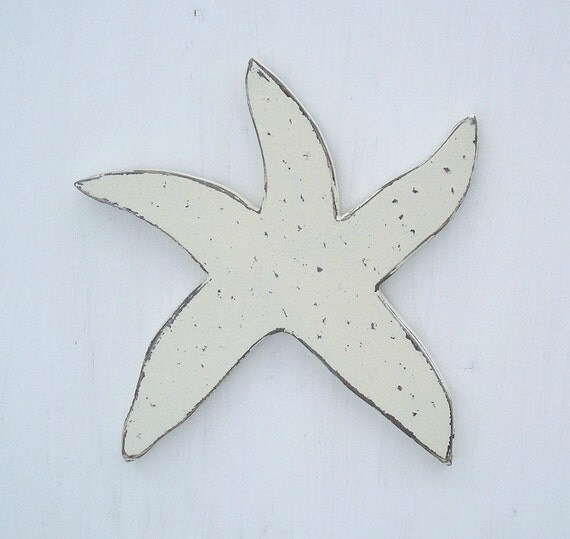 painted starfish wood wall art