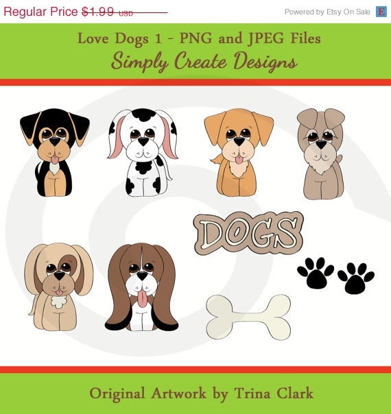SALE Dogs Love Dogs 1 Clip Art Commercial and Personal Use Il_570xn