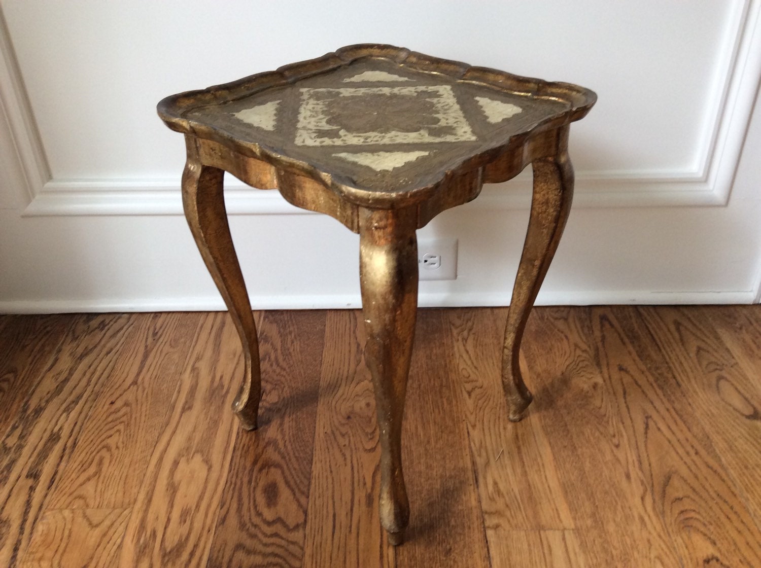 Gold and Cream Florentine Side Table by MarcelandMargolis on Etsy