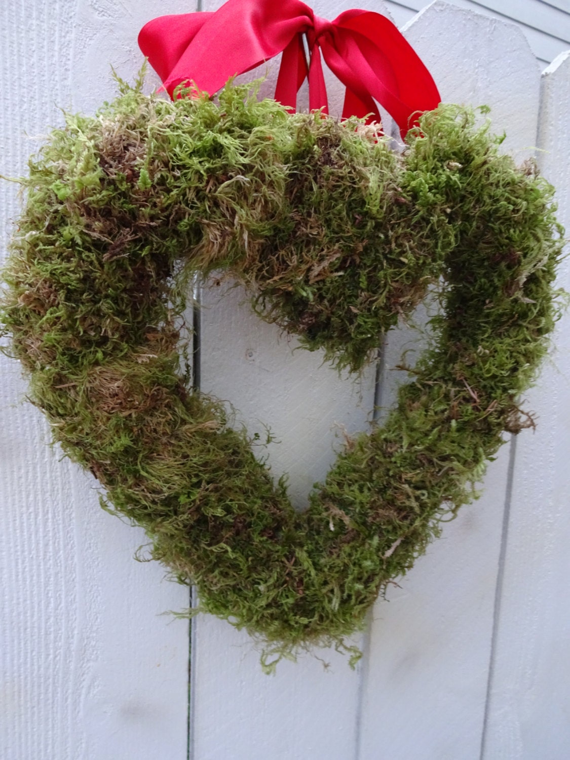 Woodland Wedding Heart Wreath Moss Wreath by donnahubbard