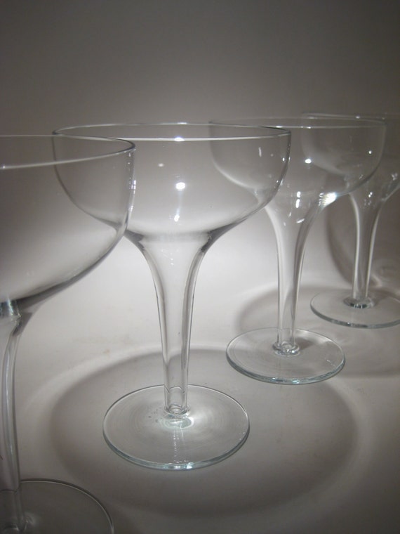 5 Hollow Stem Champagne Coupes