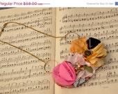 Valentines SALE Colorful Necklace of handmade Flowers