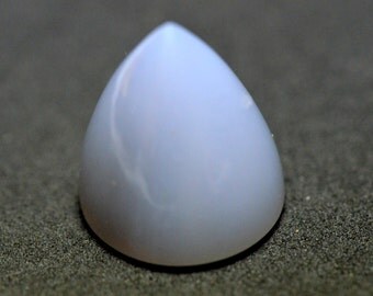 13mm Chalcedony Blue Grey Bullet cabochon gemstone 10.7ct 13mm by 12mm