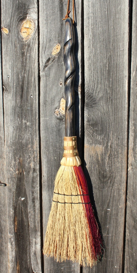Handmade Hearth Broom Midnight Swirl