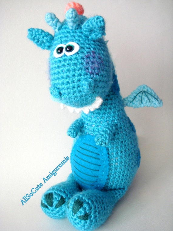 PDF Crochet Amigurumi Pattern Amigurumi Dragon Dinosaur