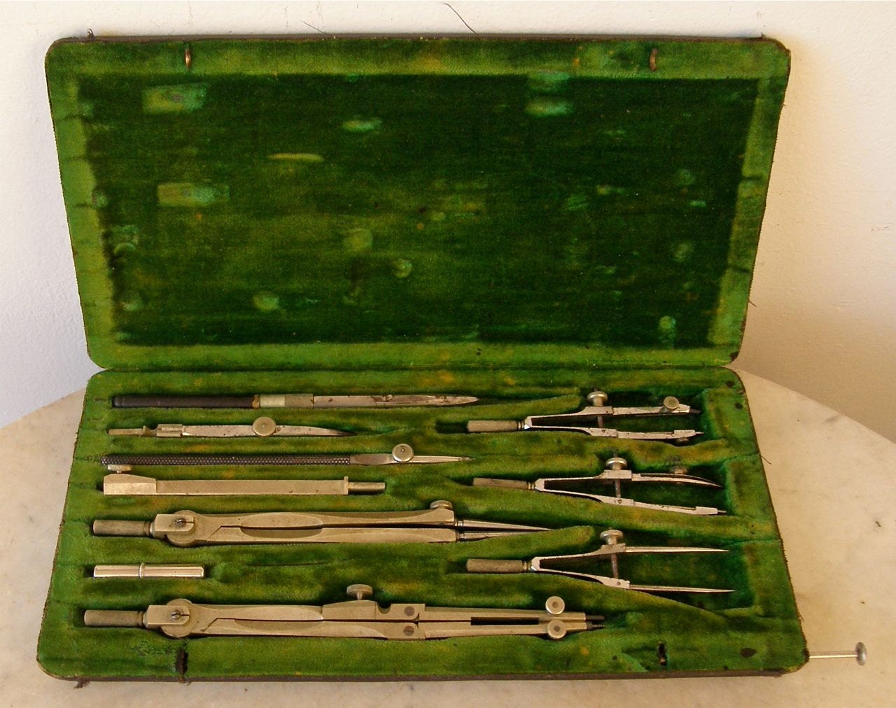 ENGINEER'S DRAFTING SET Complete with Leather Flat by OnceUpnTym