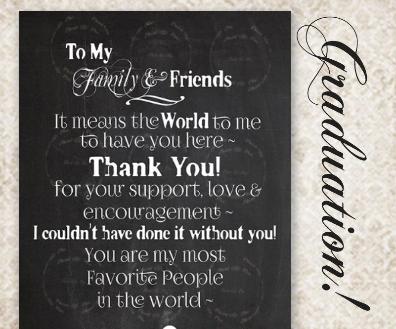 Graduation Chalkboard Sign-Custom Thank You College