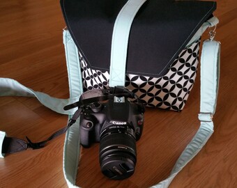 New-Camera bag-Digital SLR camera bag-Dslr camera case-purse-womens camera bag-Extra Bonus-Strap cover-Sweet Tiffany Kona AQUA