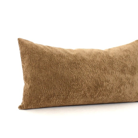 RESERVED FOR ERIN / Lumbar Pillow Cover Brown Faux Suede