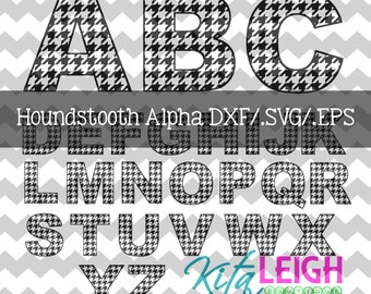 Houndstooth Alphabet .DXF/SVG/.EPS File for use with your Silhouette Studio Software