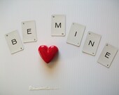 No Letter Es left . custom a word or phrase . vintage letter cards . mini letter cards . Probe board game cards . banner party streamers