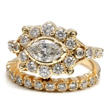 Diamond 18k Engagement Ring - Yellow Gold Handmade Wedding Ring ...
