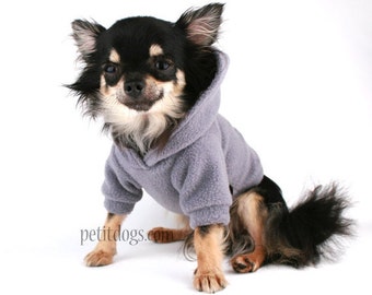 Dog Hoodie Charcoal Grey Polar fleece Dog Sweater