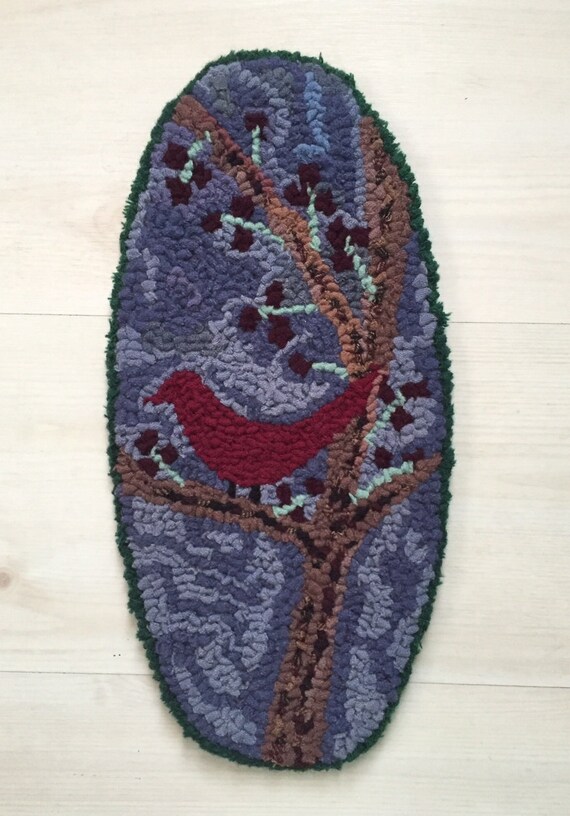 Complete Beginner Rug Hooking Kit BIRD AND by LoopbyLoopStudio