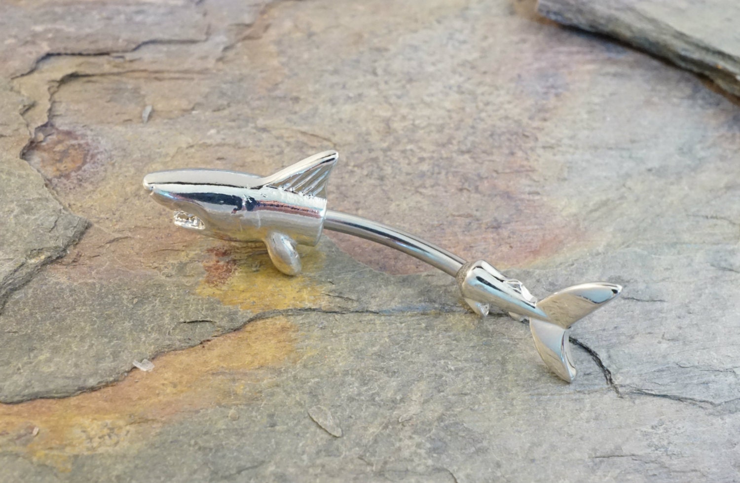 Belly Button Rings Shark Belly Button Jewelry by MidnightsMojo