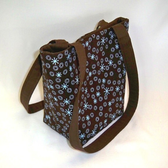 Atomic Starburst Purse, Small Tote Bag, Fabric Bag, Cloth Purse, Brown ...