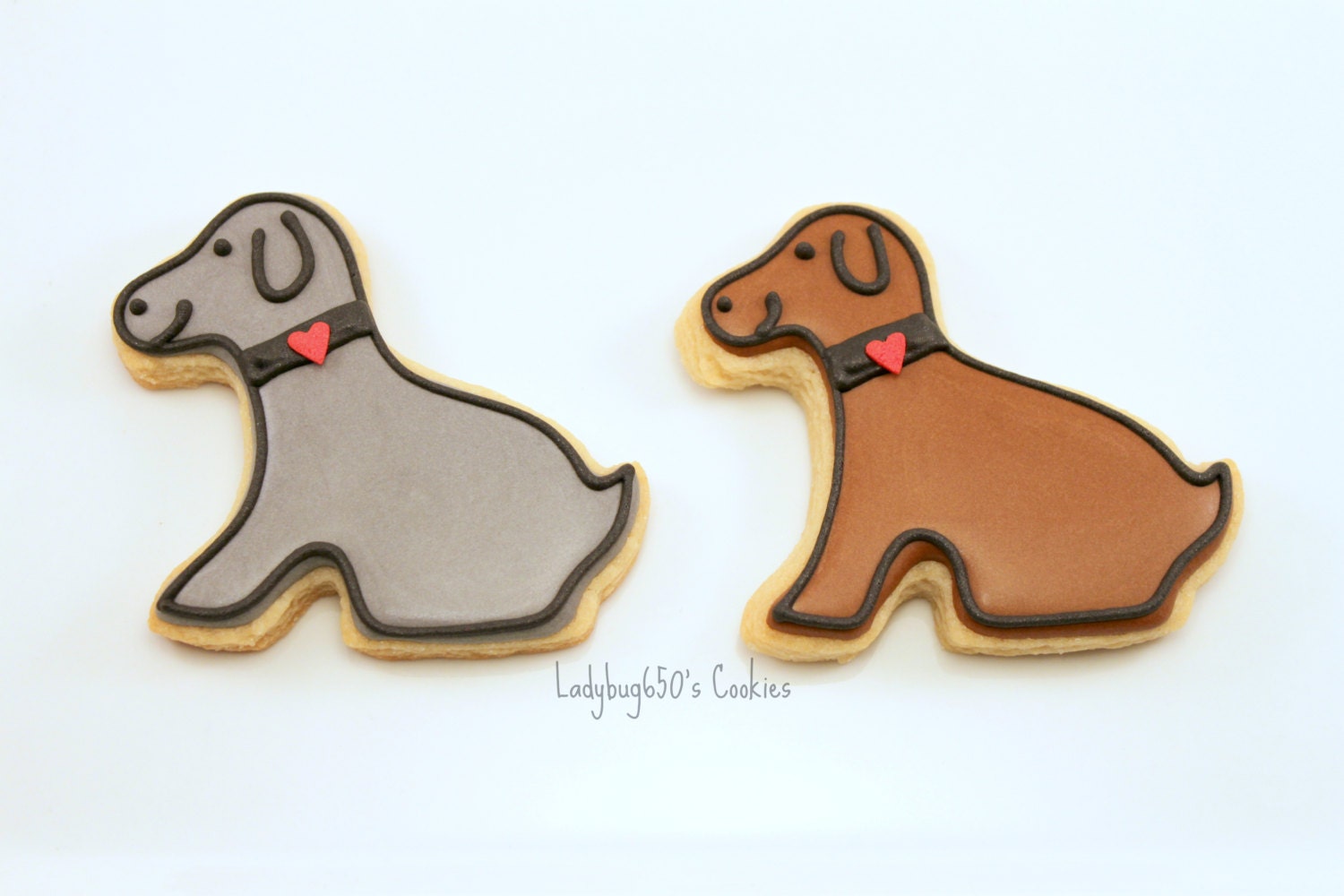 12 Puppy dog shaped cookies handmade & iced by ladybug650 on Etsy