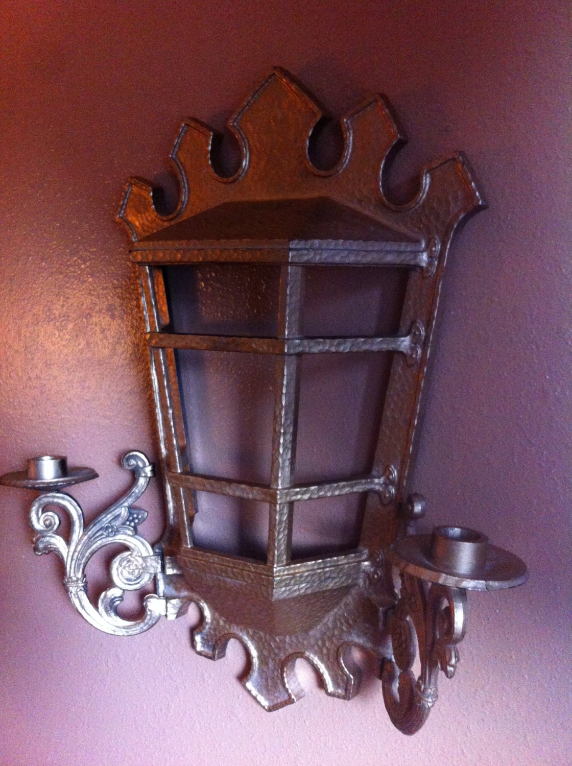 Lantern wall sconce double candle wall hanging gothic by MADMrs