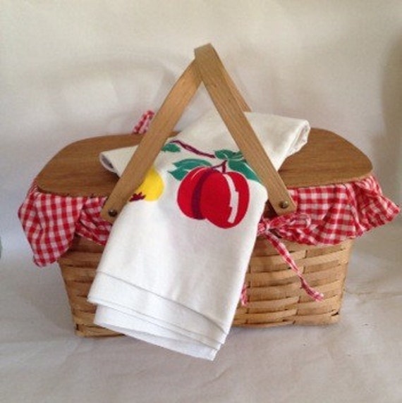 Old Fashioned Wooden Picnic Basket Plus a Bright Vintage