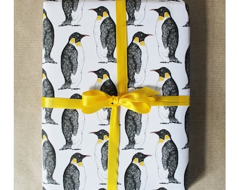 Penguin Gift Wrap - Christmas wrapping paper - penguin wrapping paper - gift wrap for men - birthday wrapping paper - penguin - decoupage