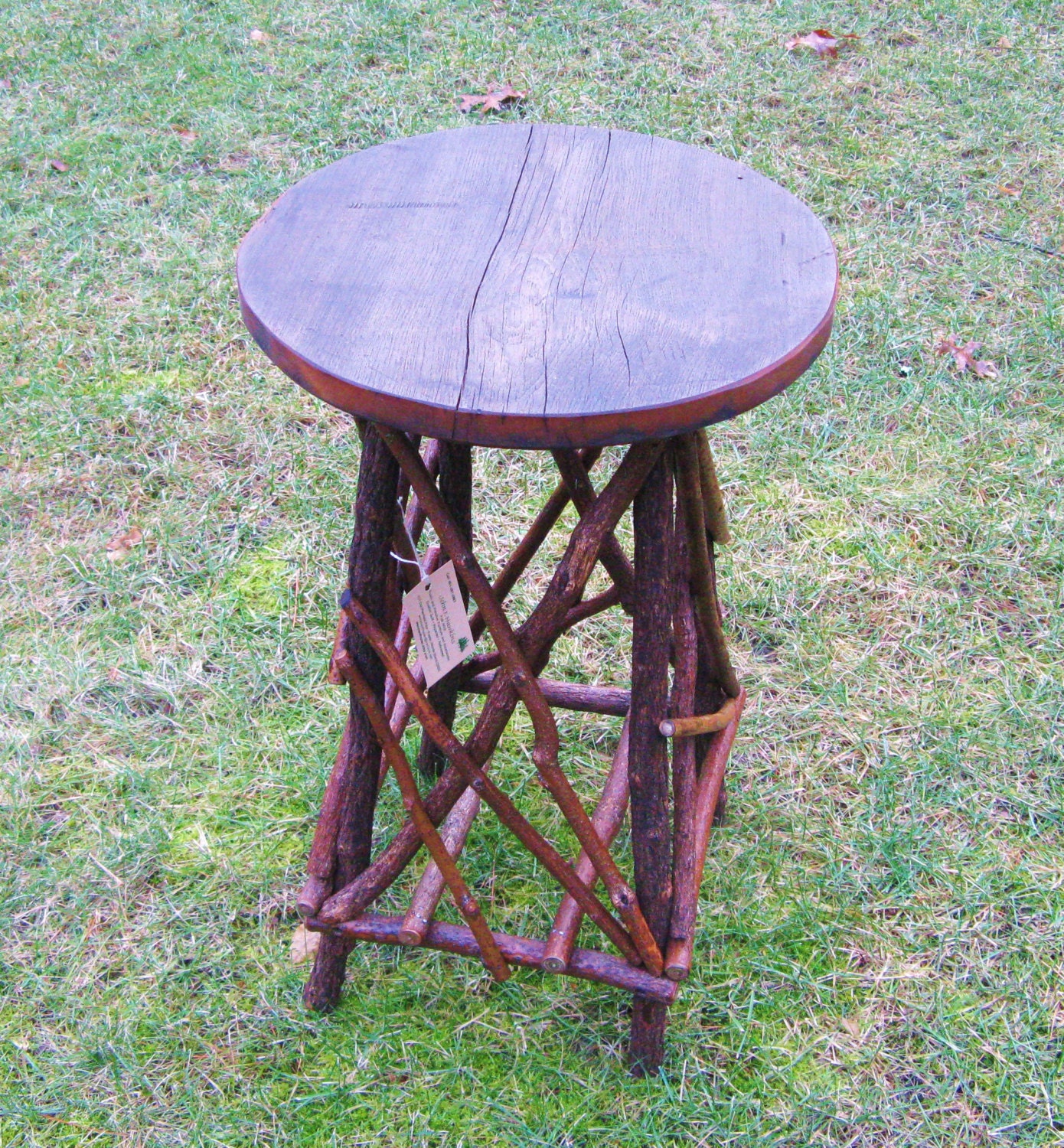 RUSTIC TWIG TABLE Adirondack Style Side Table Occassional