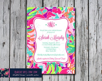 SALE Lilly Pulitzer Bridal Shower Invitation First