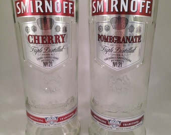Smirnoff Cherry and Pomegranate Vodka Recycled Bottle Glasses - Set of 2