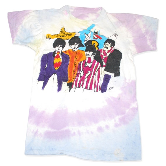 yellow submarine tie dye shirt