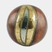 Vintage Wood Ball with Metal Inlay