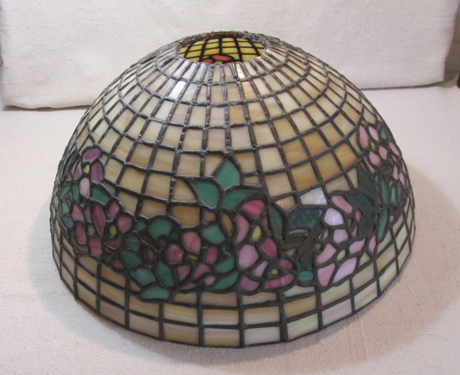 Stained Glass Lamp Shade copper foil leaded glass unmarked
