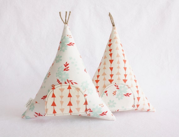 Tooth Fairy Teepee Stuffed Toy Pillow Modern Kids Coral