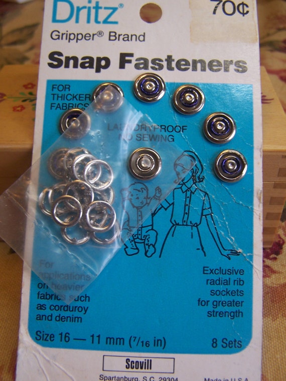 Vintage Dritz Gripper Snap Fasteners Size 16 or by DebbiesBusyBee