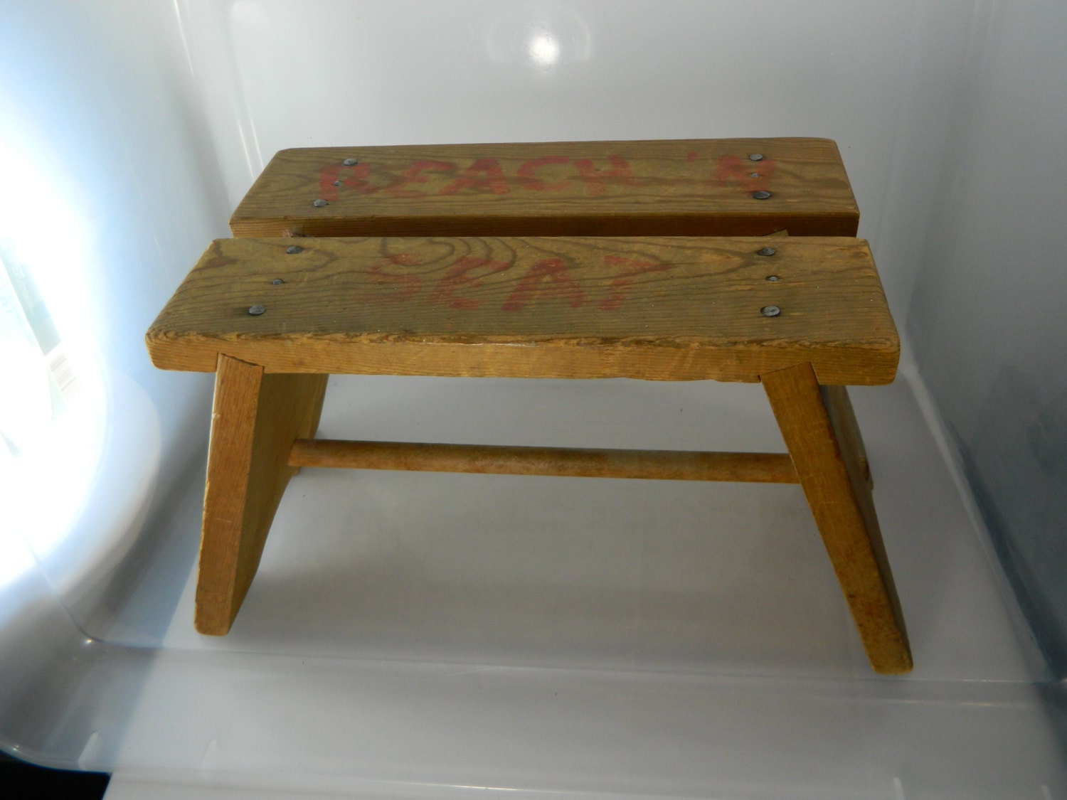Vintage Wood Children’s Stool, Step Stool, Foot Stool, Beach N Seat