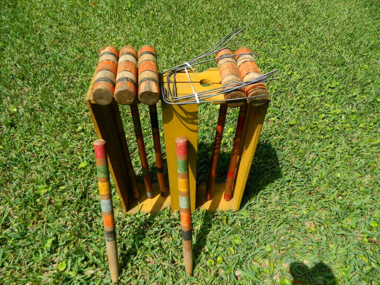 Vintage Croquet Set Lawn Croquet Wood Croquet Set