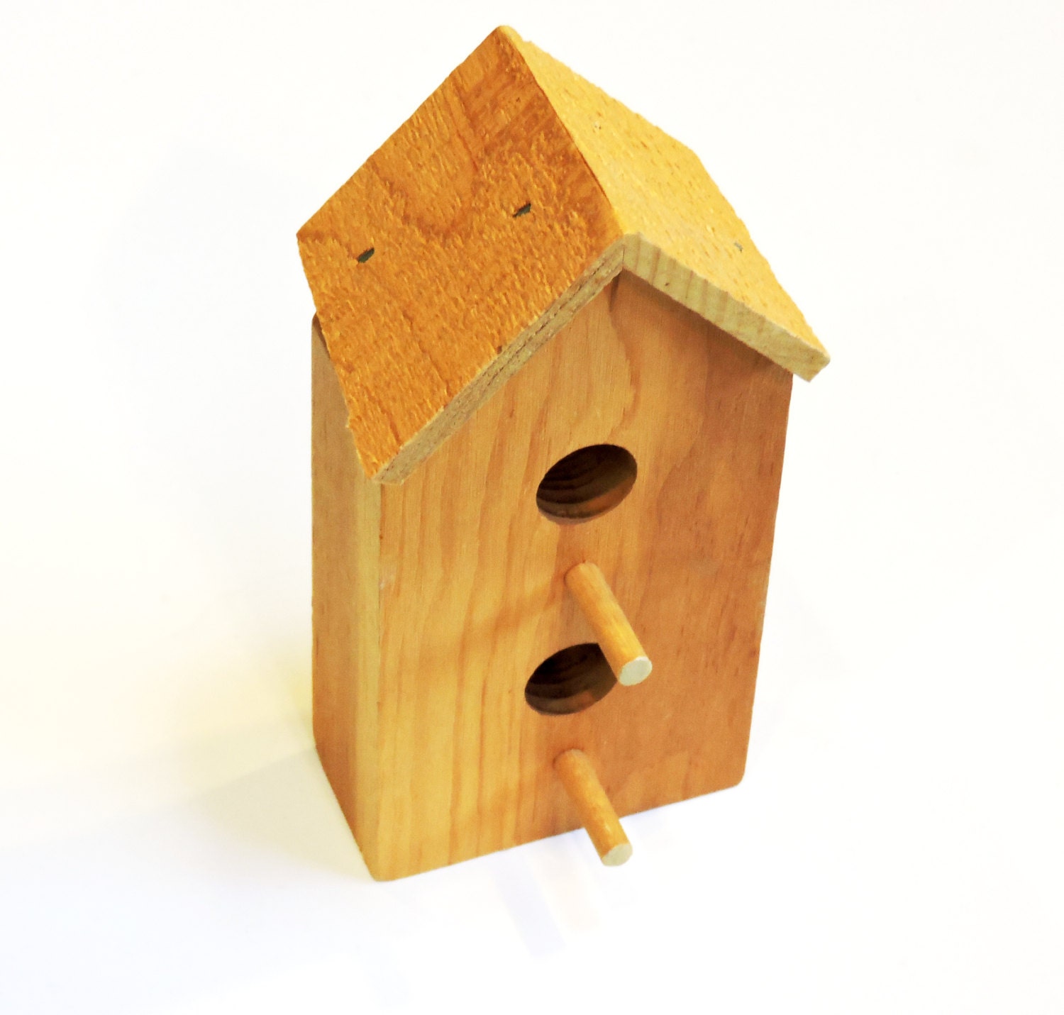 Unfinished Wood Birdhouse Wooden 2-Story Small by 