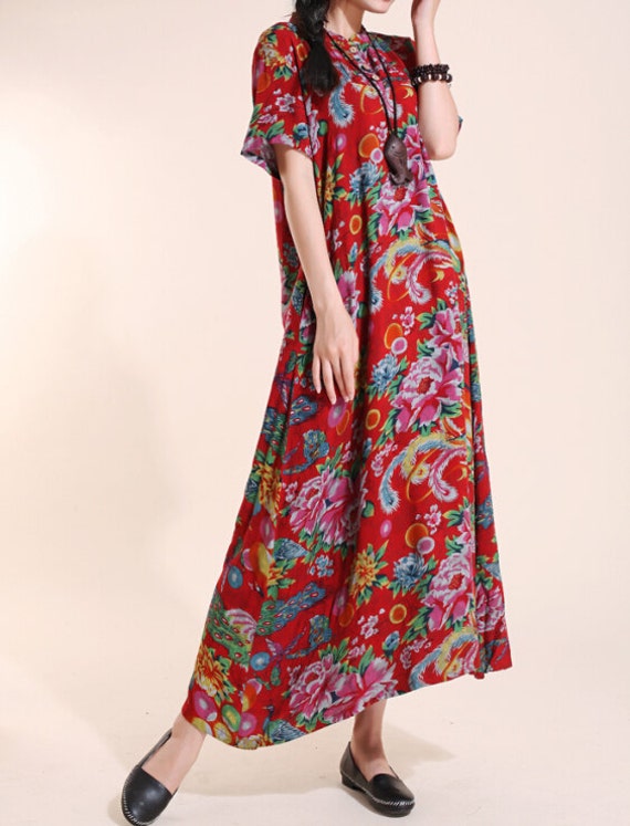 cotton Women Short sleeve dress/ Maxi dress/ Mini Long by MaLieb